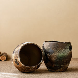 屋外用 大型ヴィンテージ陶器プランター｜庭木・観葉植物用