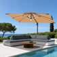 LEDライト付きハンギングパラソル 大型 プールサイドテラス設置イメージ - KASAORI
